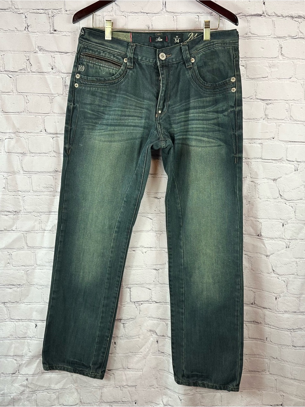 Marc Ecko Straight-Leg Jeans in Washed Teal